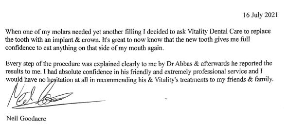 patient testimonial